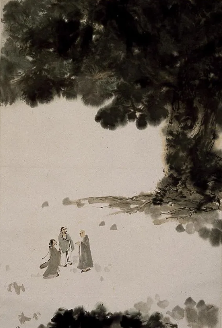 傅抱石书画作品《虎溪送客》描述的场景解析